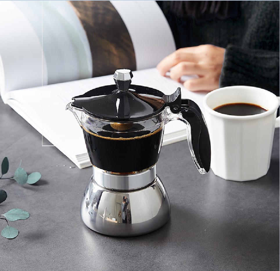 Coffee Equipment Espresso - Moka Induction Stovetop Espresso Maker Transparent-top