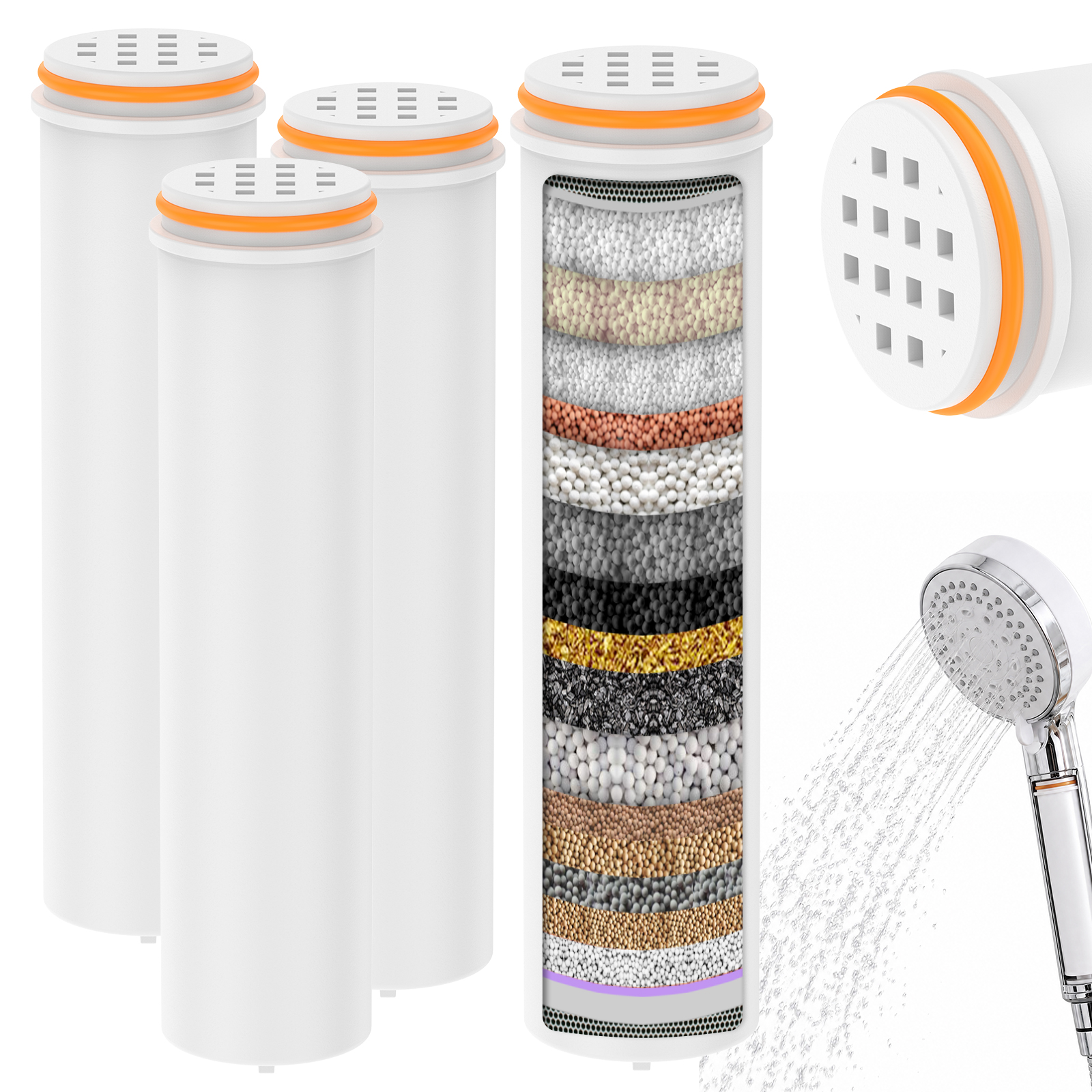 2/4Pc Showerhead Replacement F - مراجعة Water Filter Cartridge وسعره