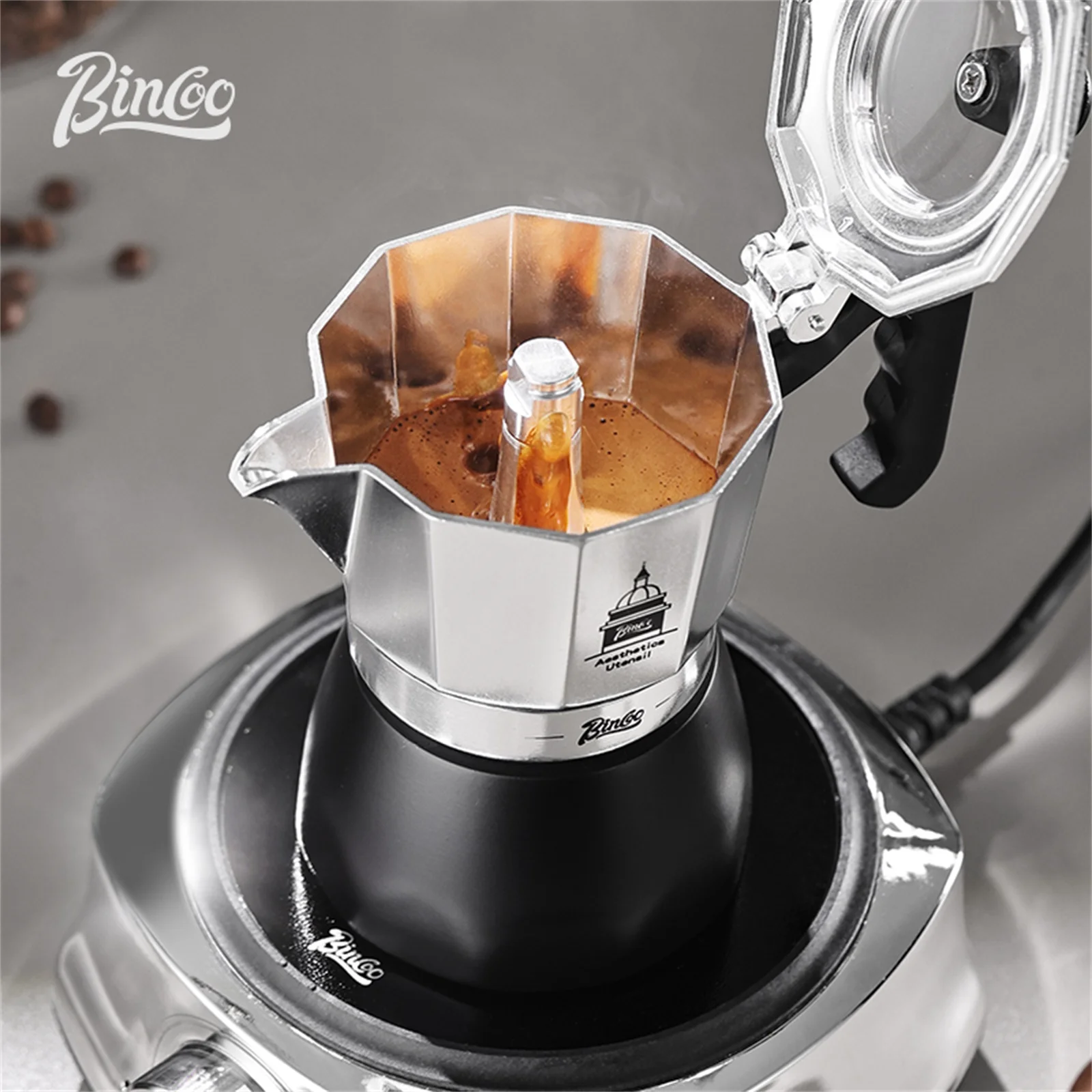 BINCOO Double Valve Moka Pot，E - مراجعة Coffee Equipment Espresso وسعره