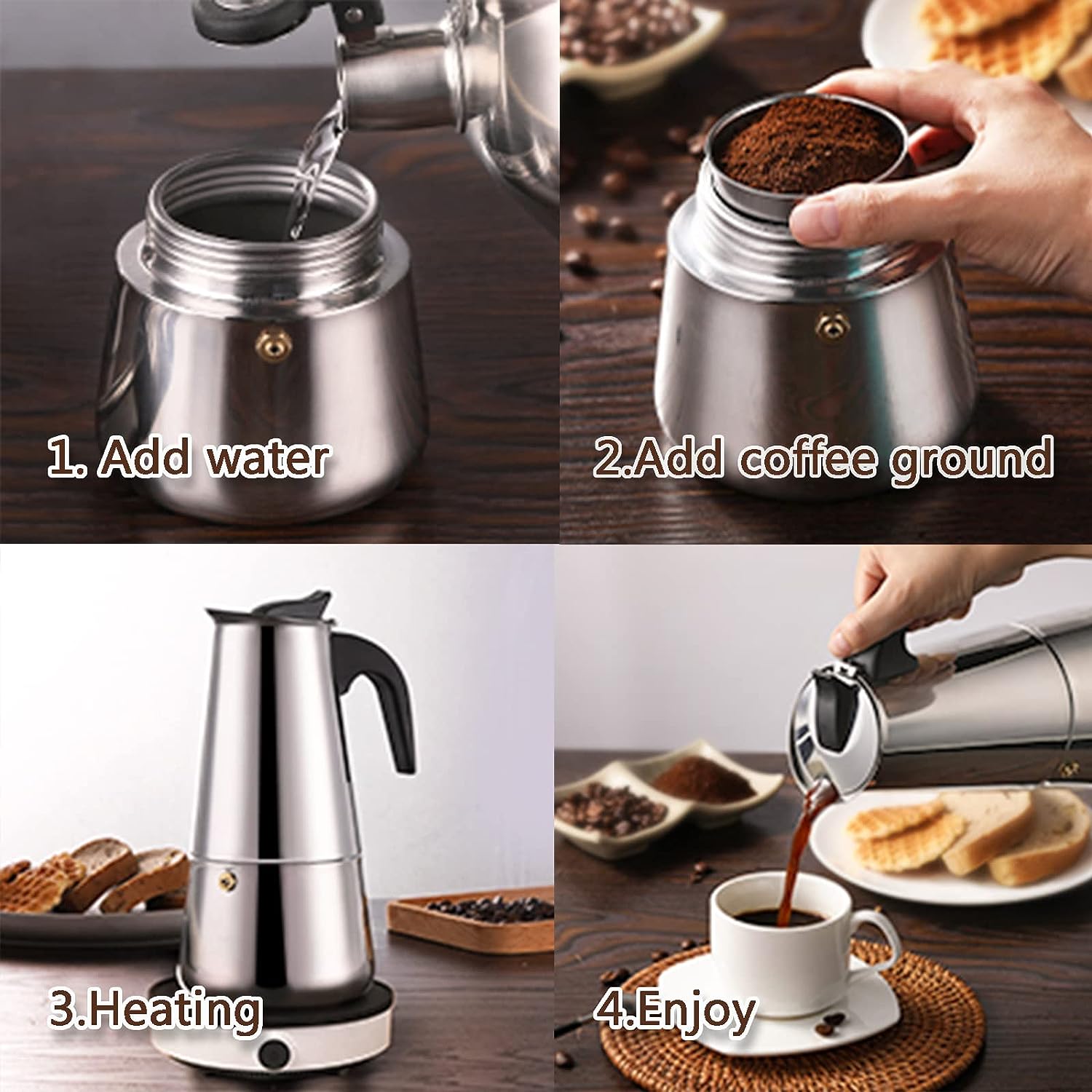 4/6/9 Cups Moka Pot Caffe Mach - مراجعة Coffee Equipment Espresso وسعره